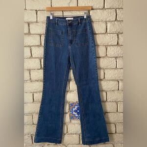 Chelsea & Violet Dark Blue Flare Jeans​